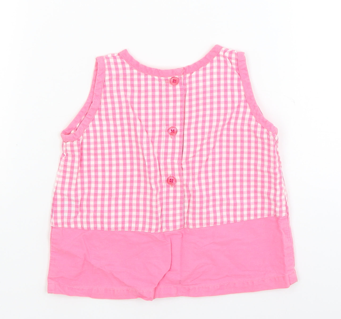Morris Mouse Baby Pink Check  A-Line  Size 6-9 Months  - cherry