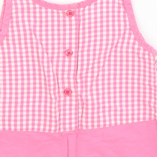 Morris Mouse Baby Pink Check  A-Line  Size 6-9 Months  - cherry