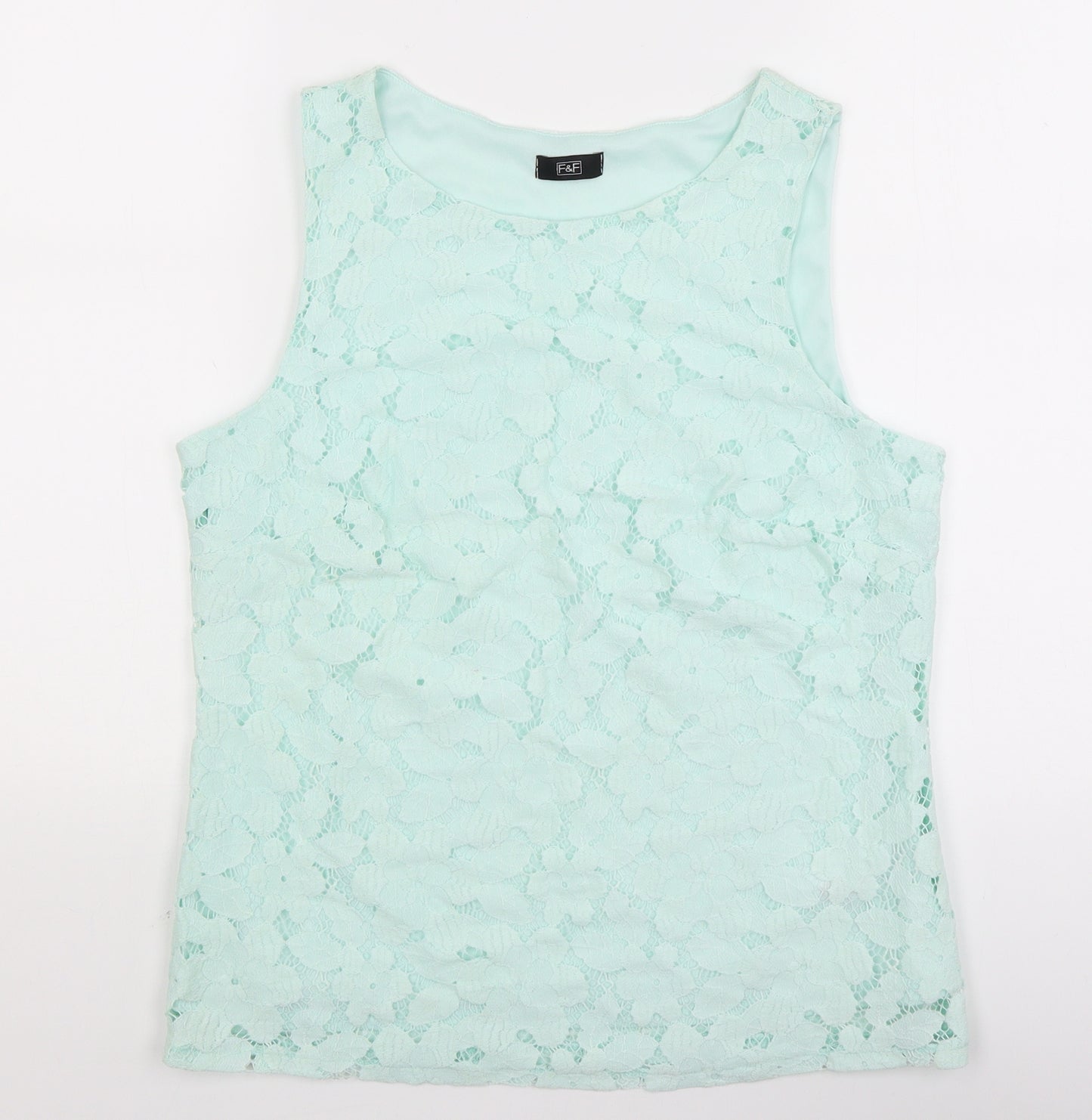 F&F Womens Blue Floral  Basic Tank Size 14
