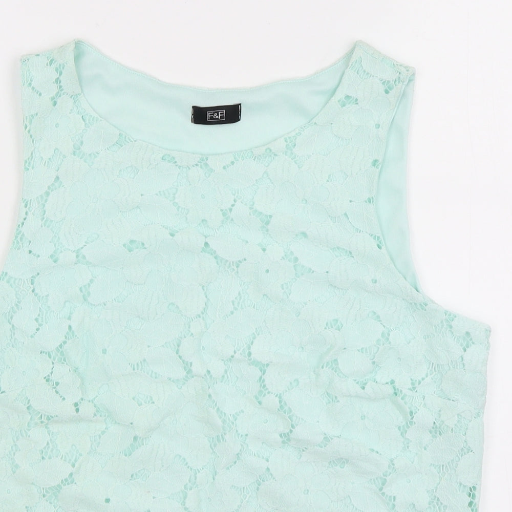 F&F Womens Blue Floral  Basic Tank Size 14