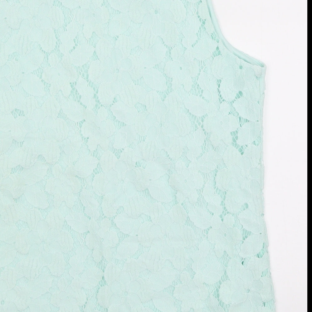 F&F Womens Blue Floral  Basic Tank Size 14