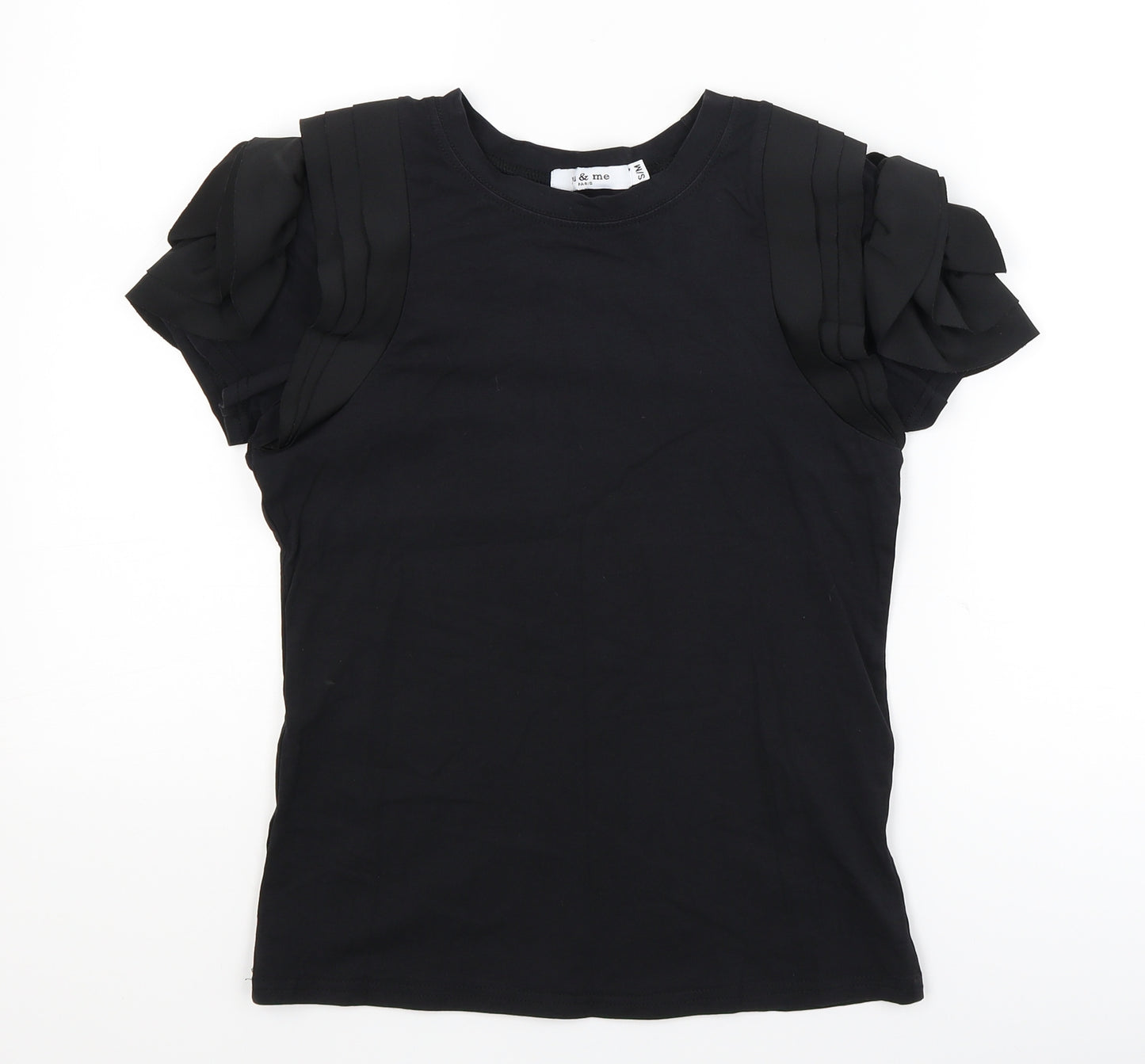 Yu and Me Womens Black   Basic T-Shirt Size S