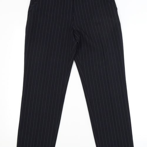 Marks and Spencer Womens Black Striped  Dress Pants Trousers Size 10 L27 in