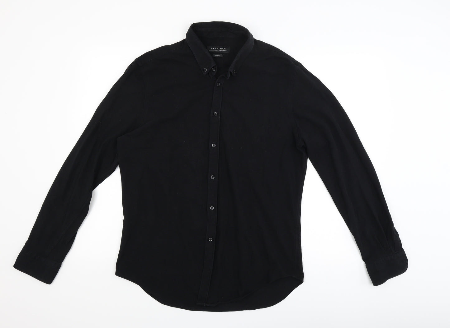 Zara Mens Black    Polo Size L
