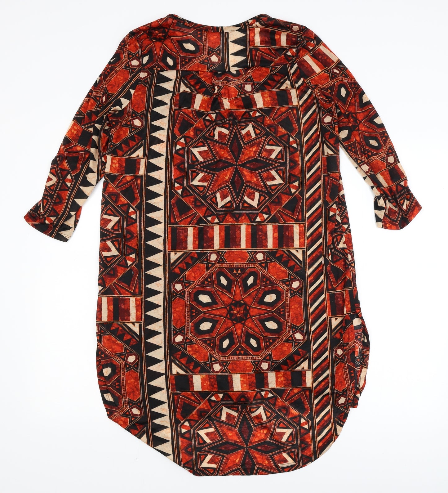 H&M Womens Red Geometric  T-Shirt Dress  Size 8