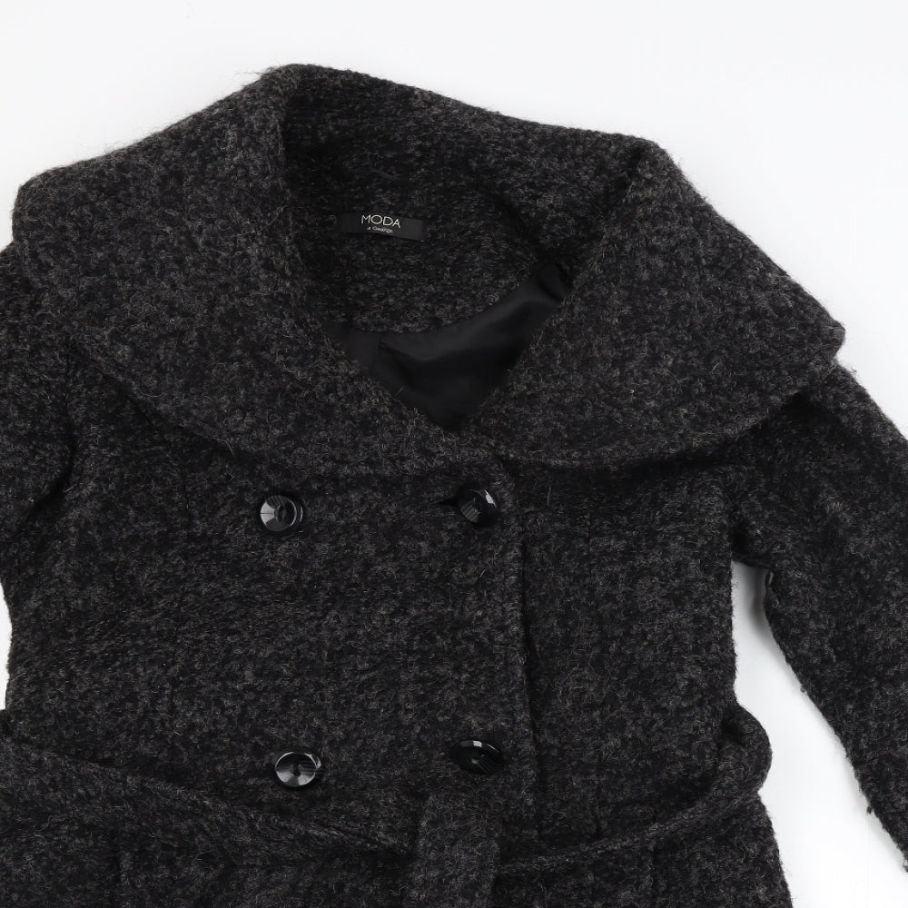 Moda Womens Grey   Overcoat Coat Size 10
