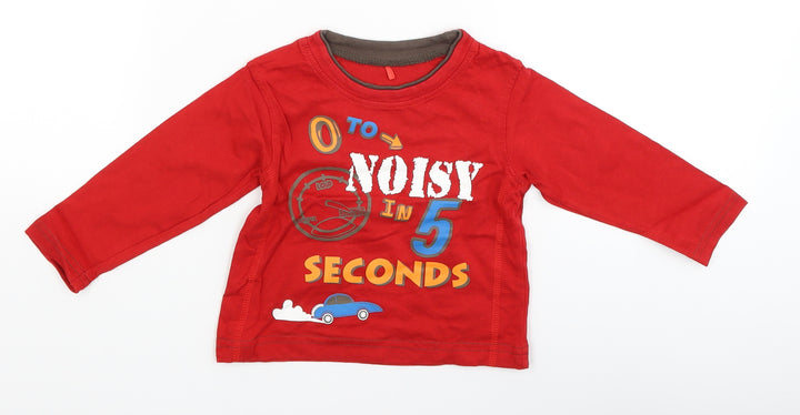 George Baby Red   Basic T-Shirt Size 6-9 Months  - 0 to noisy in 5 seconds