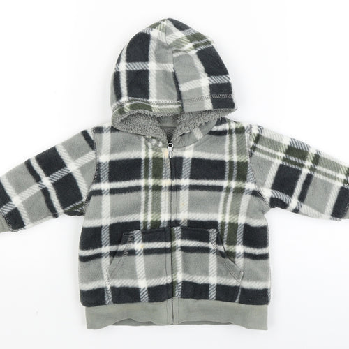George Baby Green Check  Full Zip Jumper Size 3-6 Months