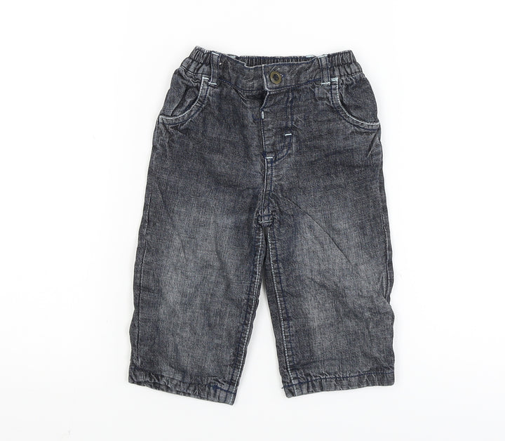 George Baby Black Cargo Trousers Size 3-6 Months