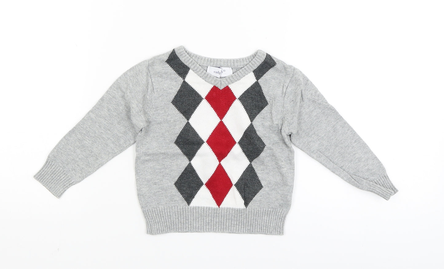 Early Days Baby Green Argyle/Diamond  Pullover Jumper Size 6-9 Months