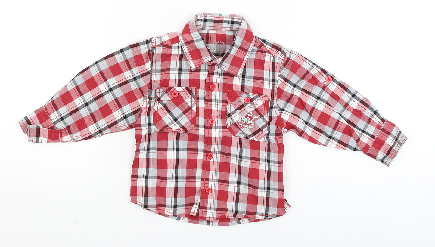 Early Days Baby Red Plaid  Basic Button-Up Size 9-12 Months  - early days 1984