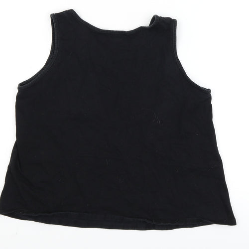 River Island Girls Black   Cropped T-Shirt Size 9-10 Years  - NEW YORK BOUTIQUE