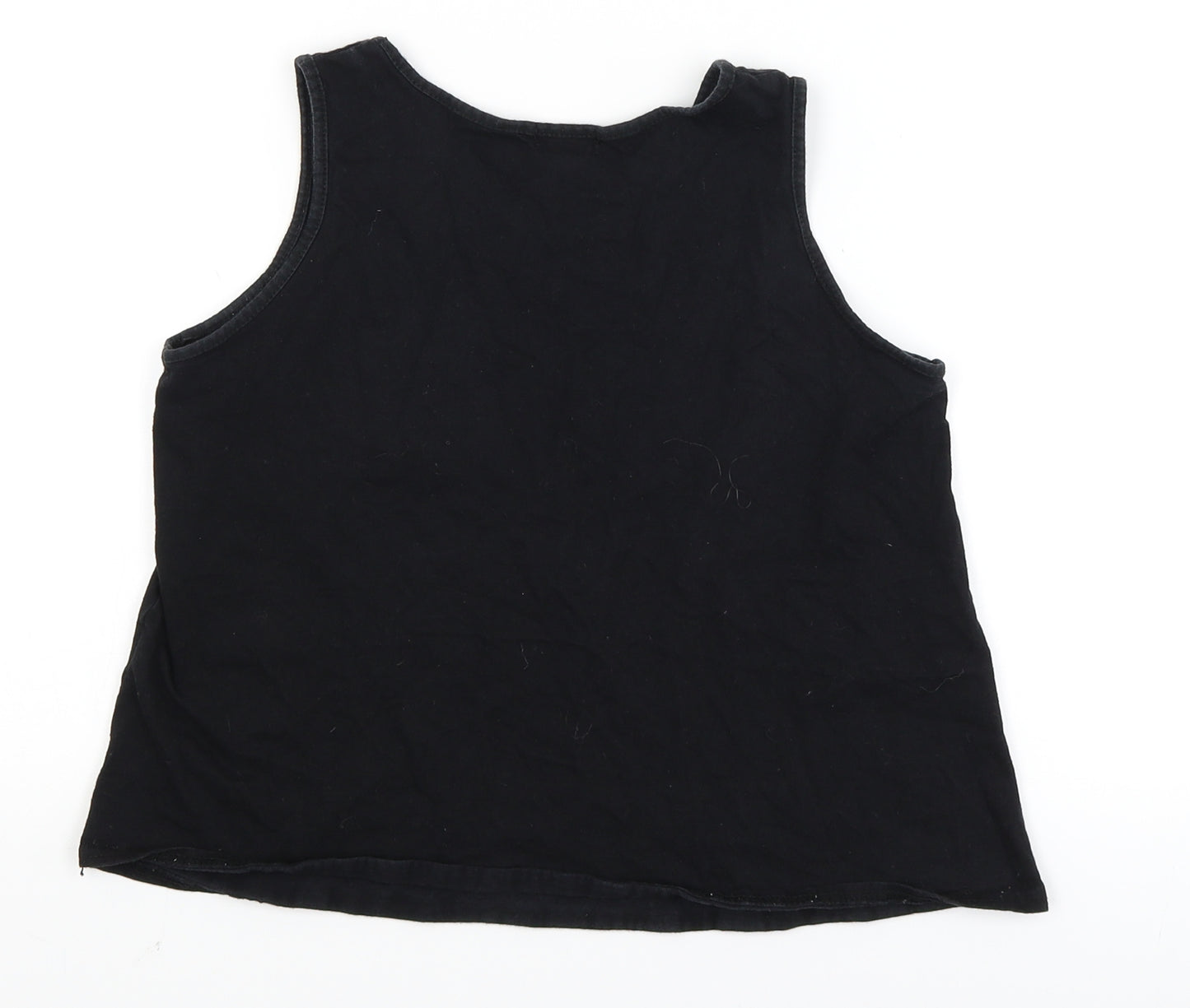 River Island Girls Black   Cropped T-Shirt Size 9-10 Years  - NEW YORK BOUTIQUE