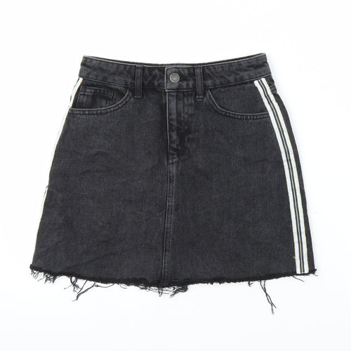 Primark Womens Black  Denim A-Line Skirt Size 4