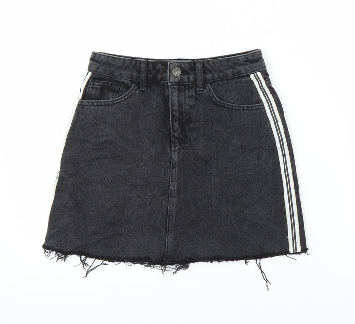 Primark Womens Black Denim A-Line Skirt Size 4