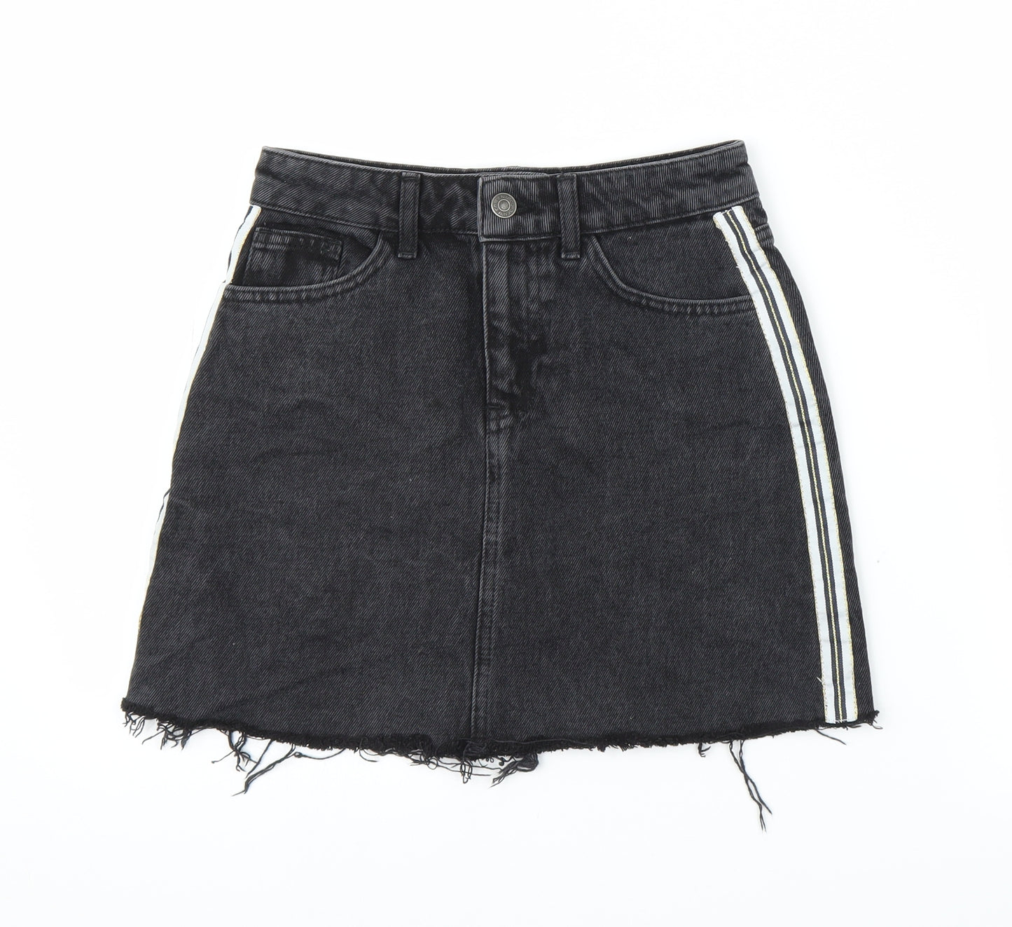 Primark Womens Black  Denim A-Line Skirt Size 4