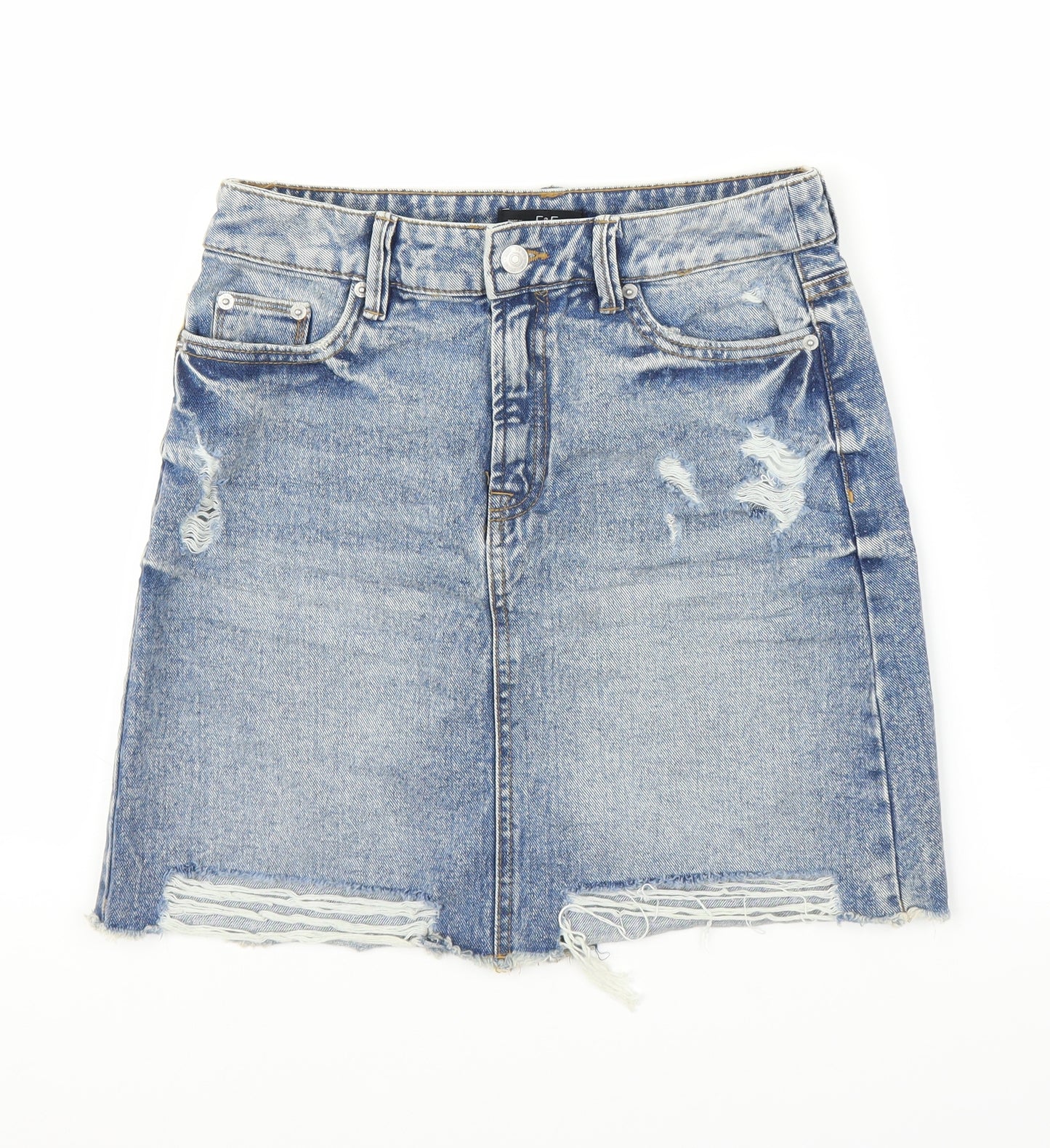 F&F Womens Blue  Denim A-Line Skirt Size 6