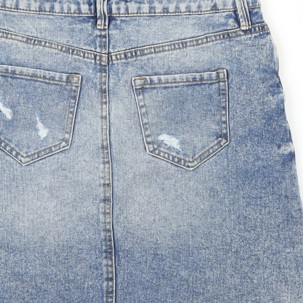 F&F Womens Blue  Denim A-Line Skirt Size 6
