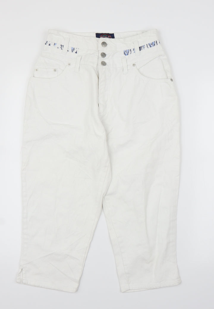 Zone Womens White  Denim Cropped Jeans Size M L20 in