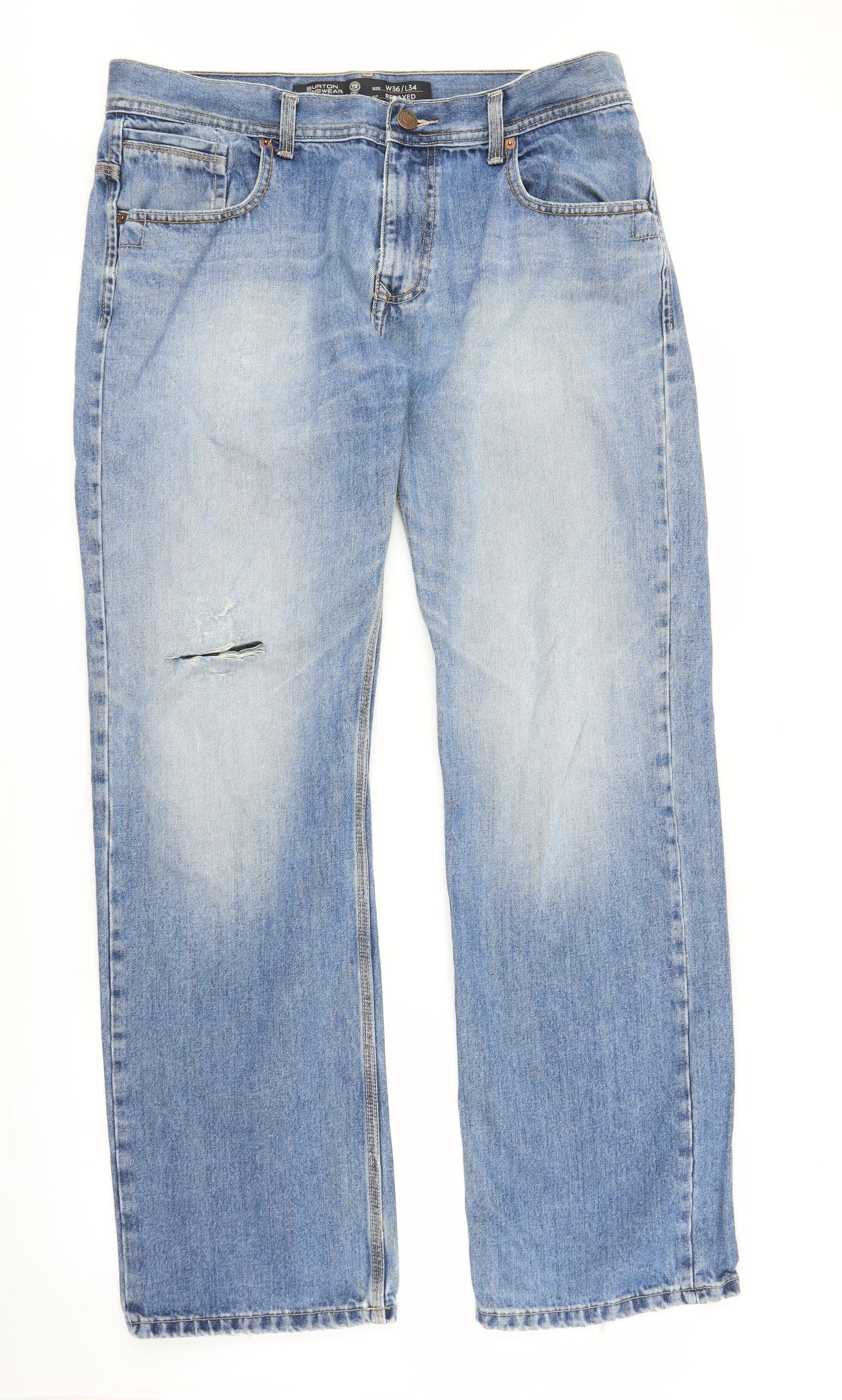 Burton Mens Blue  Denim Straight Jeans Size 36 in L34 in