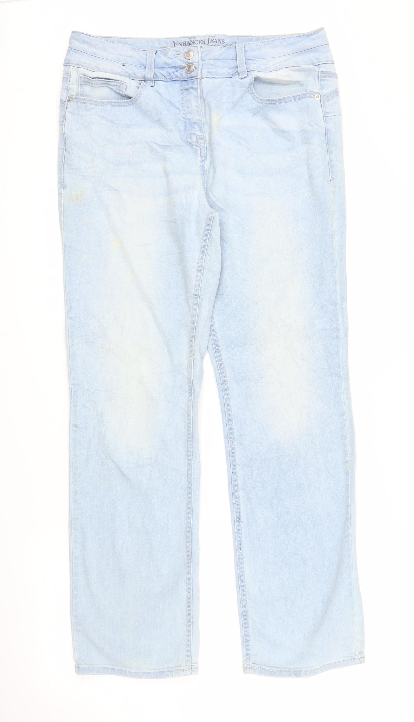 NEXT Womens Blue  Denim Straight Jeans Size 14 L30 in