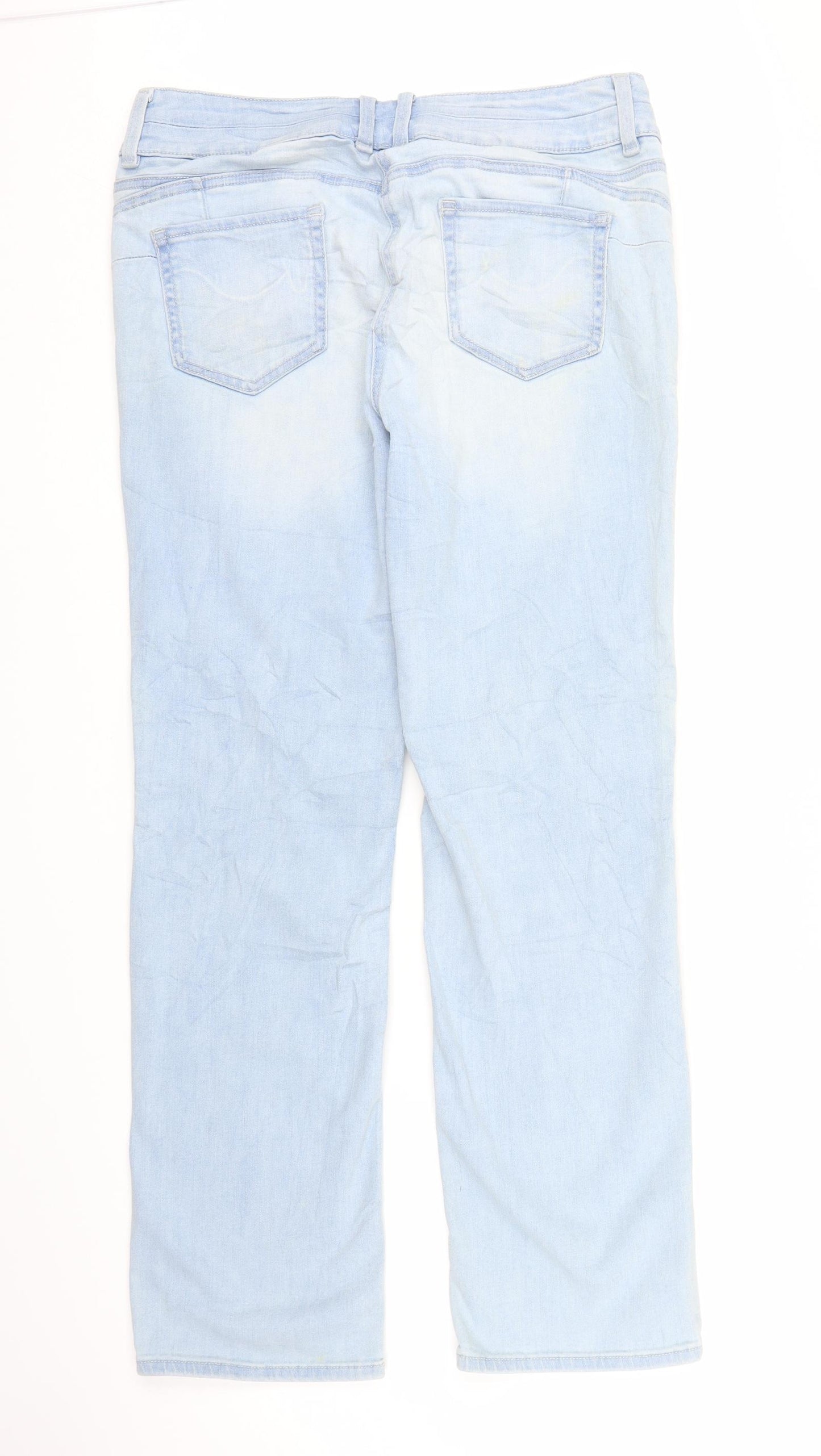 NEXT Womens Blue  Denim Straight Jeans Size 14 L30 in