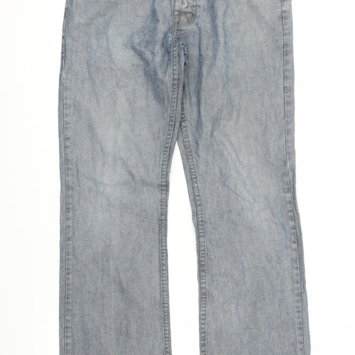 River Island Mens Grey  Denim Bootcut Jeans Size 32 in L32 in