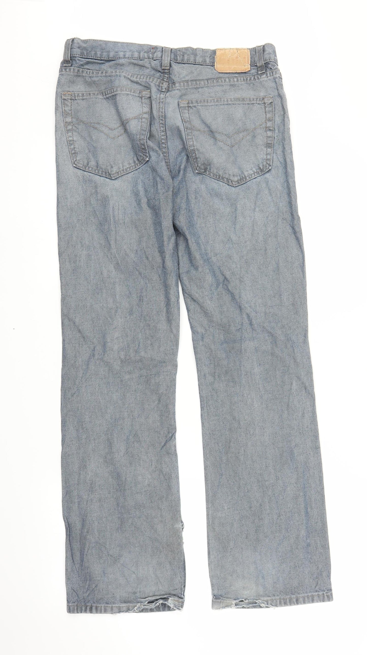 River Island Mens Grey  Denim Bootcut Jeans Size 32 in L32 in