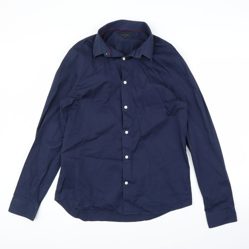 River Island Mens Blue    Button-Up Size L