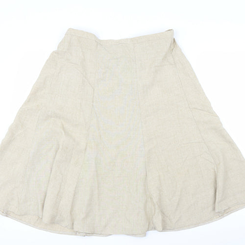 Preworn Womens Beige   A-Line Skirt Size L