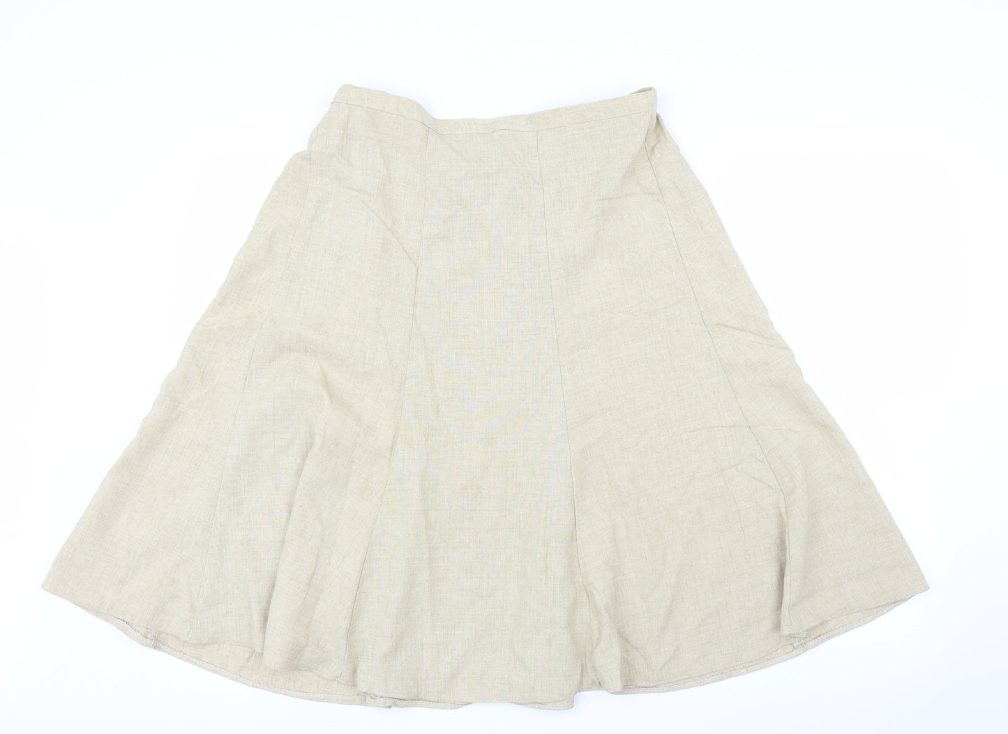 Preworn Womens Beige   A-Line Skirt Size L