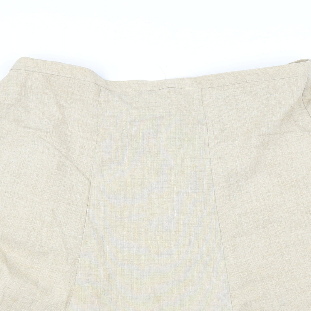 Preworn Womens Beige   A-Line Skirt Size L