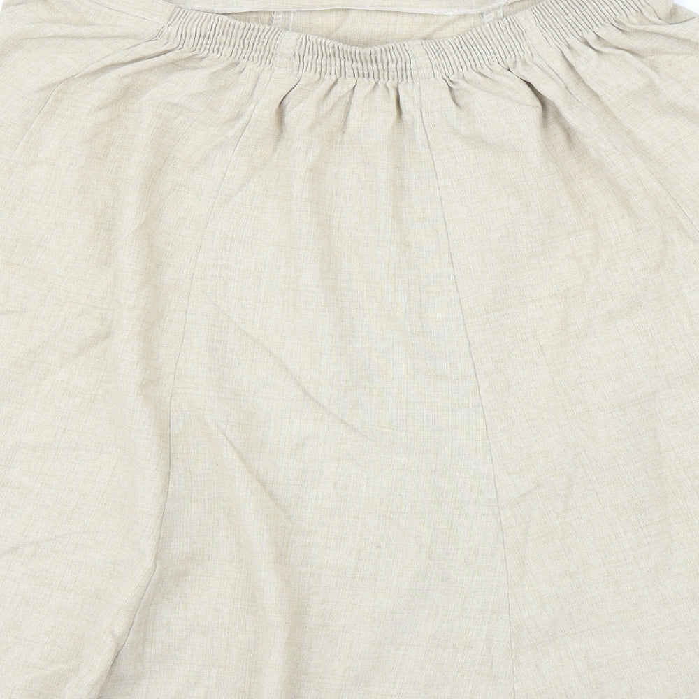 Preworn Womens Beige   A-Line Skirt Size L