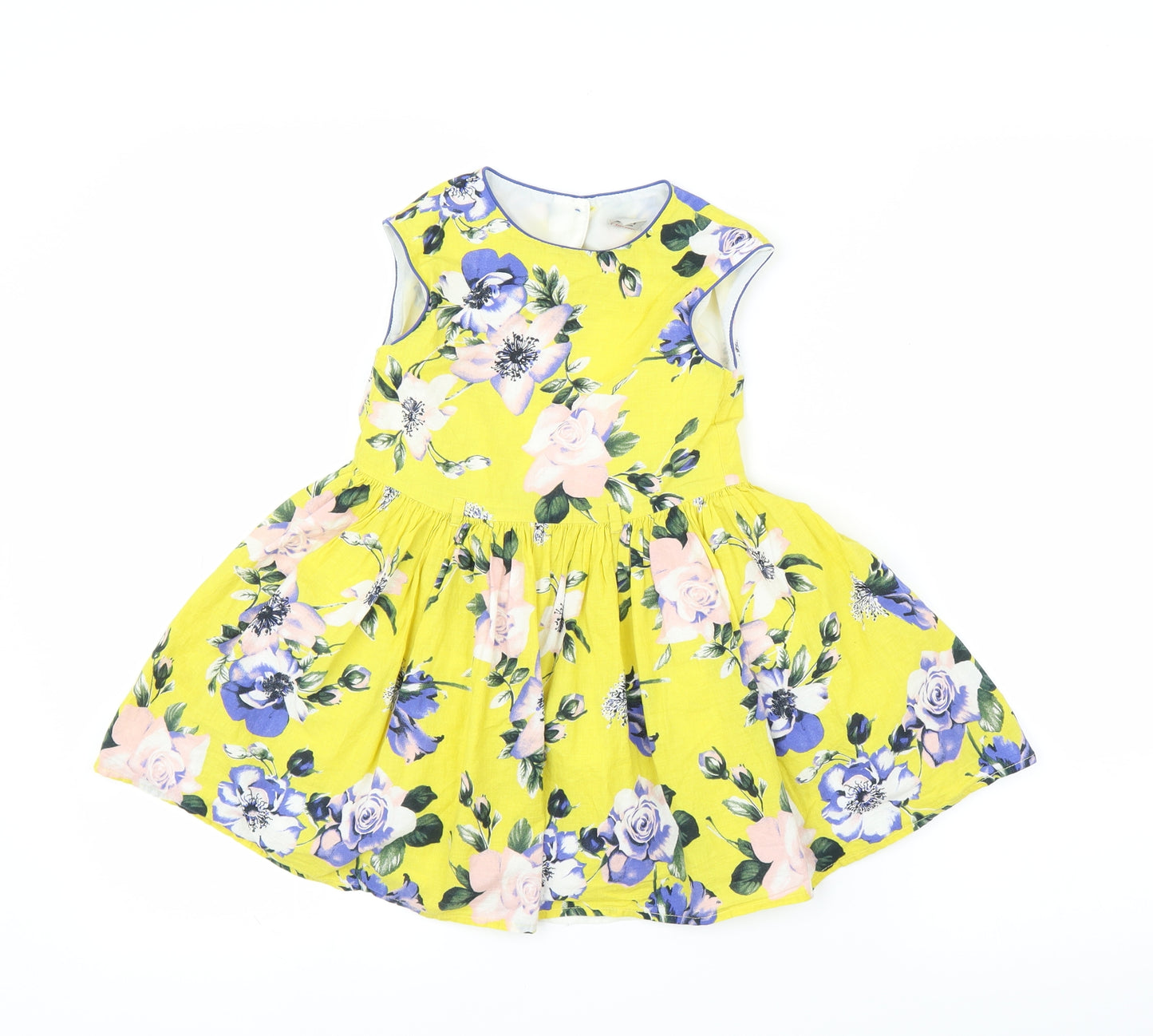 TU Girls Yellow Floral  A-Line  Size 3 Years