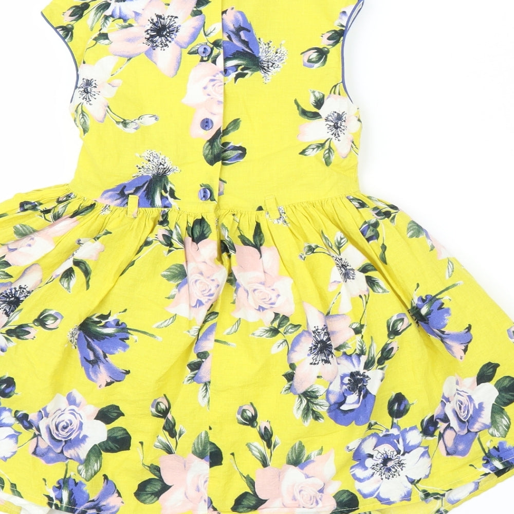 TU Girls Yellow Floral  A-Line  Size 3 Years
