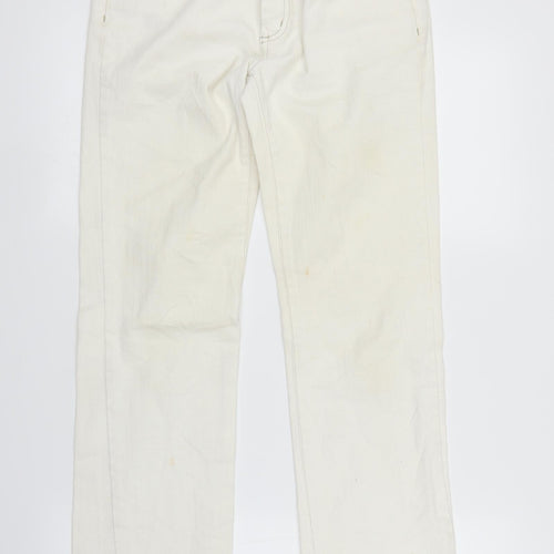 Crew Company Womens White  Denim Straight Jeans Size S L28 in