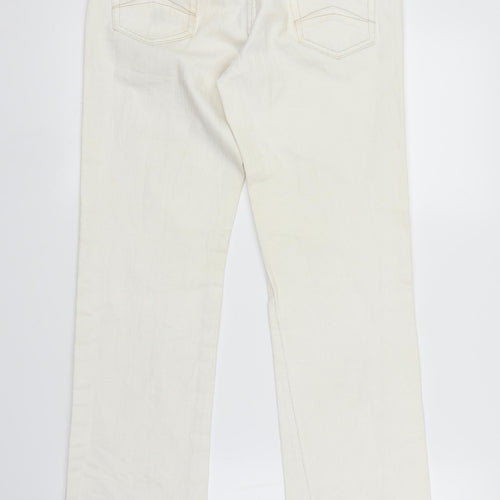 Crew Company Womens White  Denim Straight Jeans Size S L28 in