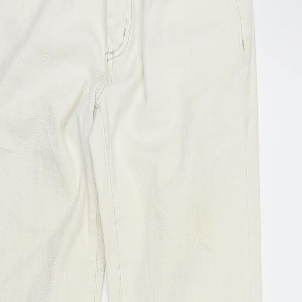 Crew Company Womens White  Denim Straight Jeans Size S L28 in