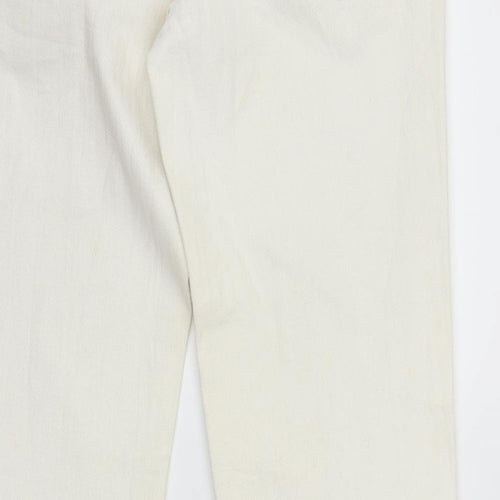 Crew Company Womens White  Denim Straight Jeans Size S L28 in