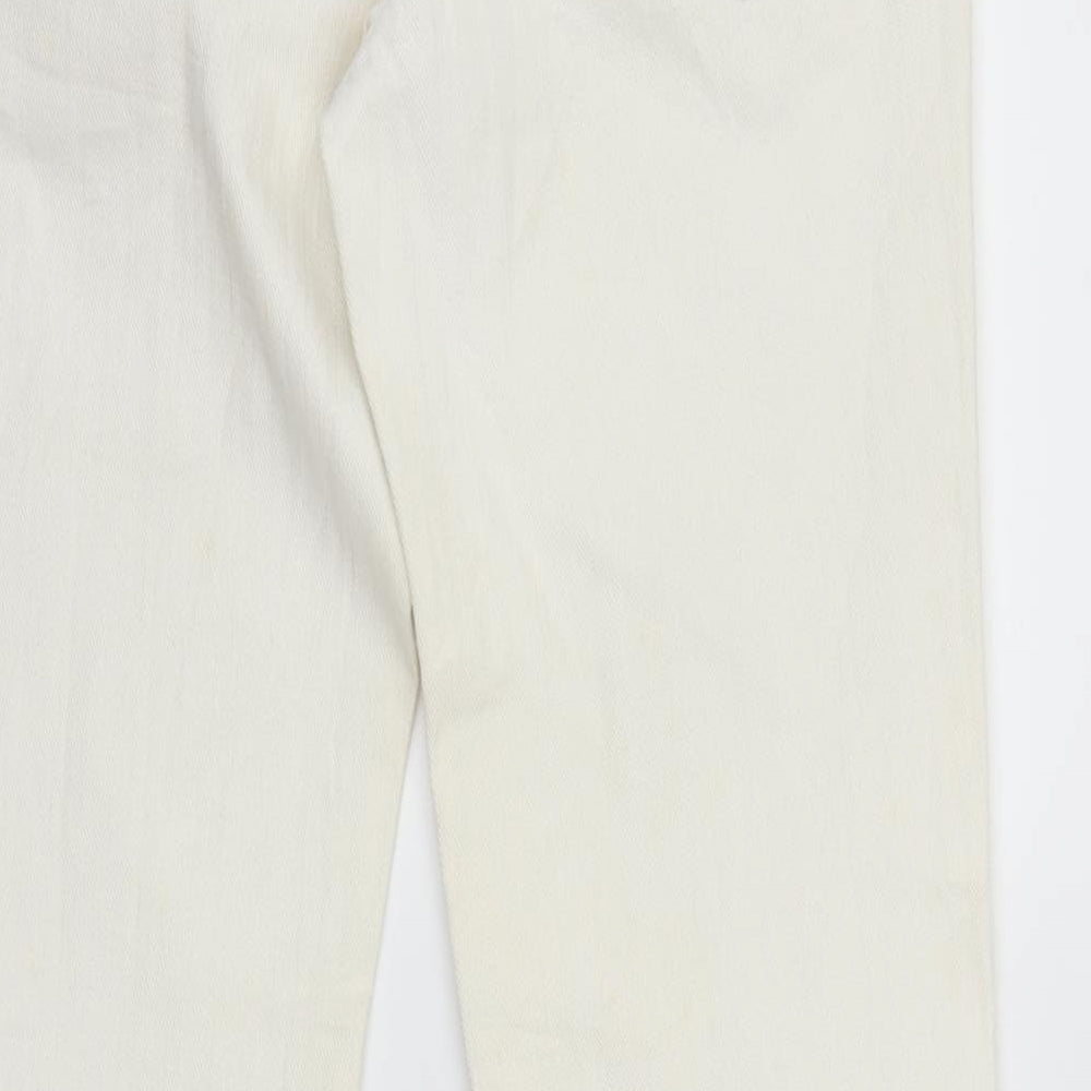 Crew Company Womens White  Denim Straight Jeans Size S L28 in