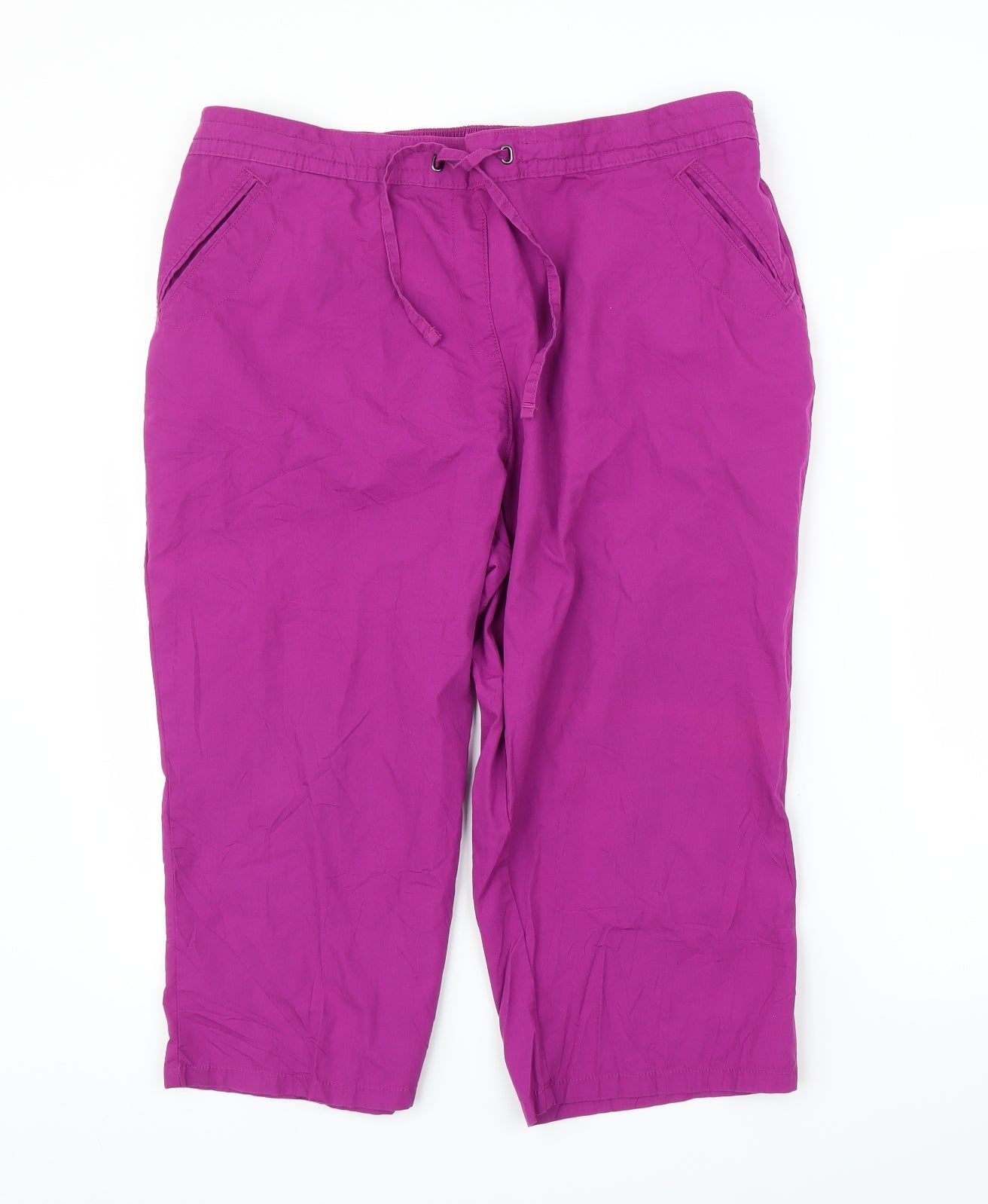 M&S Womens Purple   Capri Trousers Size 18 L20 in
