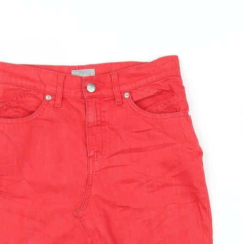 Per Una Womens Red  Denim A-Line Skirt Size 8