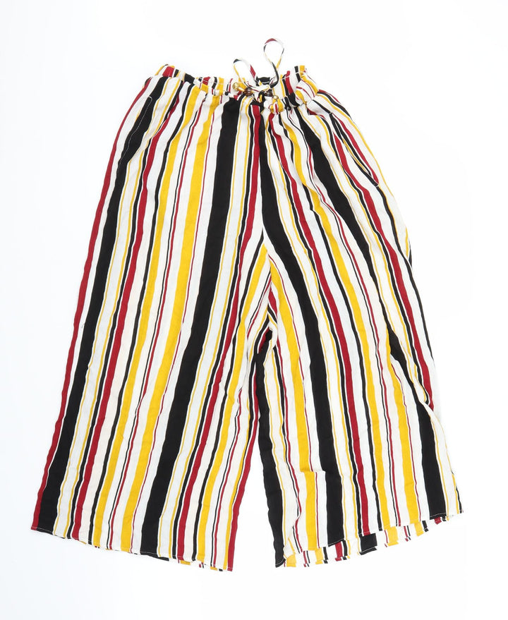 F&F Womens Multicoloured Striped Bloomer Trousers Size 6 L20 in