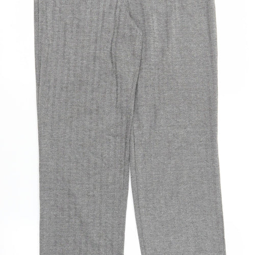 M&S Womens Grey Herringbone  Trousers  Size 10 L31 in