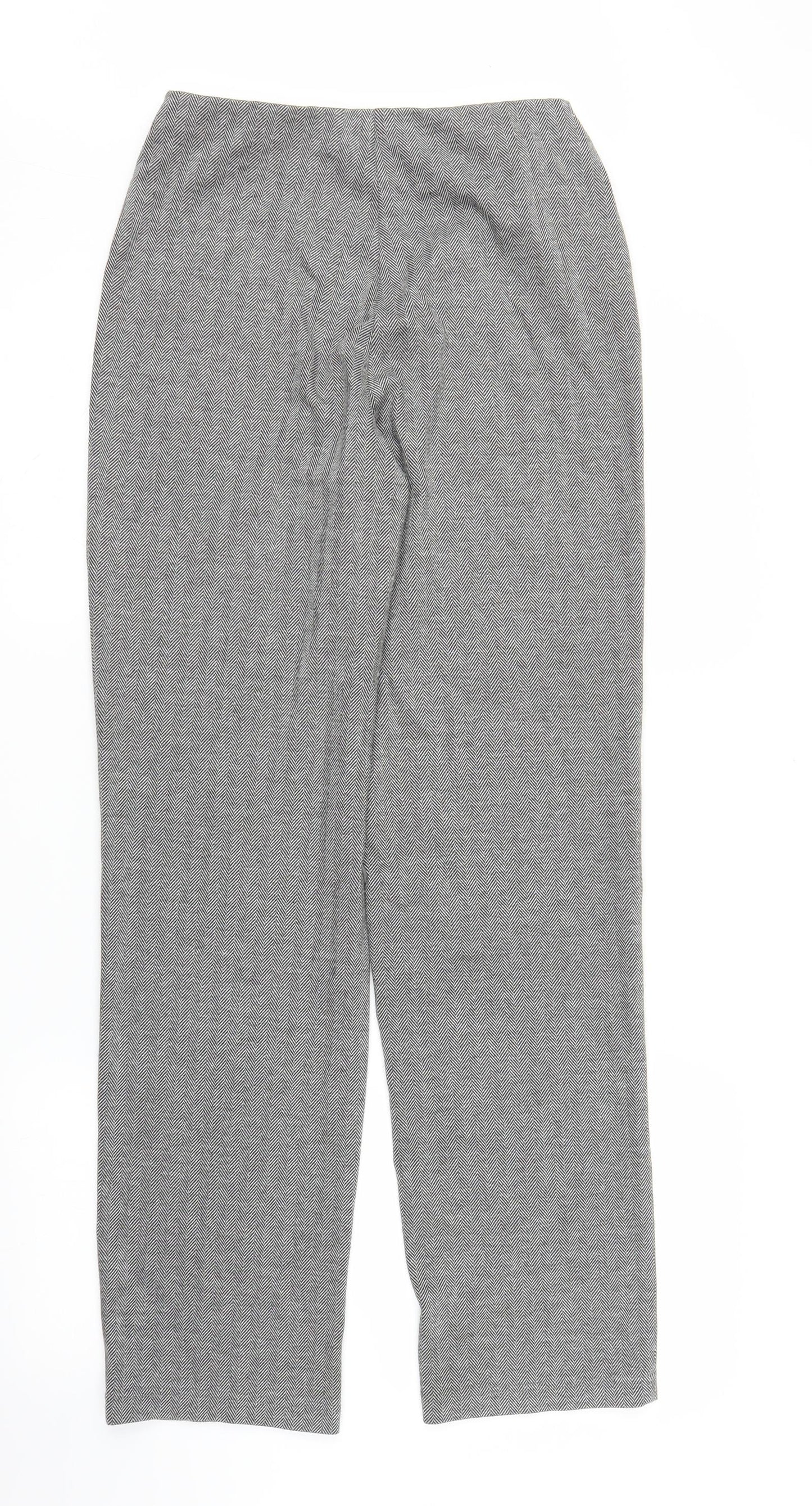 M&S Womens Grey Herringbone  Trousers  Size 10 L31 in