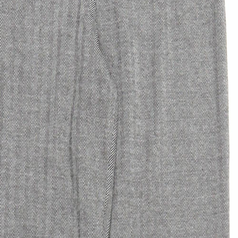 M&S Womens Grey Herringbone  Trousers  Size 10 L31 in