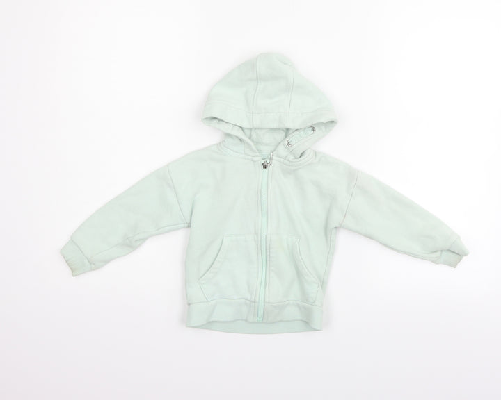F&F Girls Green   Full Zip Jumper Size 2-3 Years
