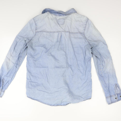 deniem & co Womens Blue   Basic Button-Up Size 14