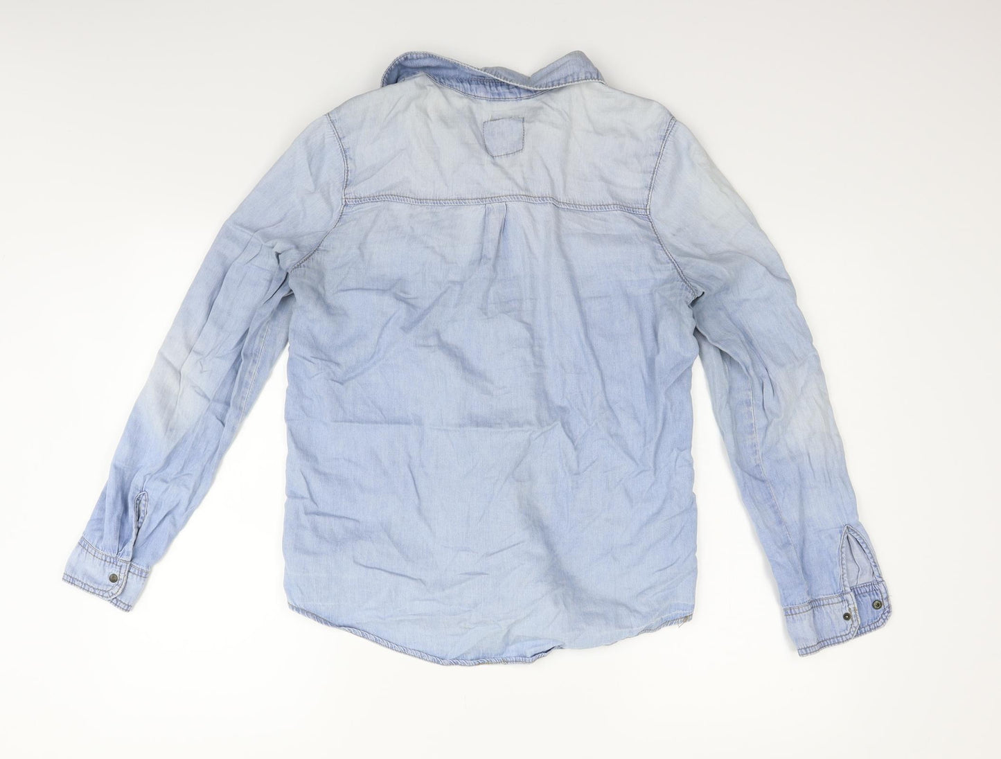 deniem & co Womens Blue   Basic Button-Up Size 14