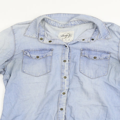 deniem & co Womens Blue   Basic Button-Up Size 14